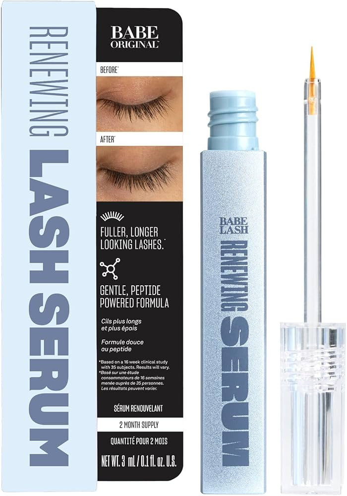 BABE ORIGINAL Renewing Lash Serum – Peptide-Infused Eyelash Serum for Fuller, Longer-Looking Na... | Amazon (US)