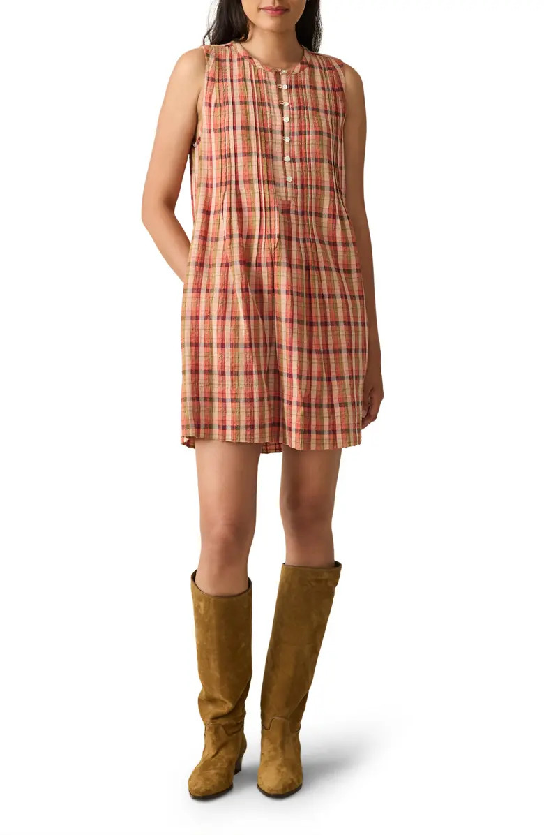 Faherty Isha Plaid Sleeveless Organic Cotton Minidress | Nordstromrack | Nordstrom Rack