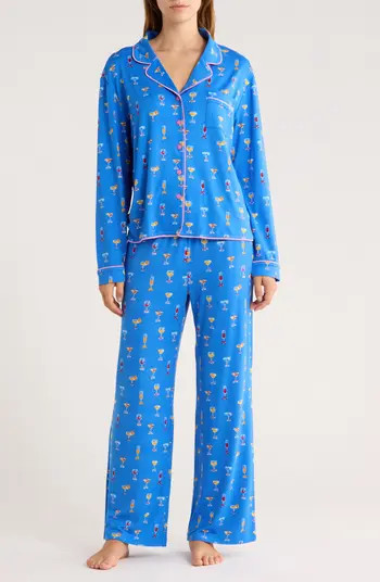 Quiet Night Long Sleeve Button-Up Top & Pants Pajamas | Nordstrom Rack