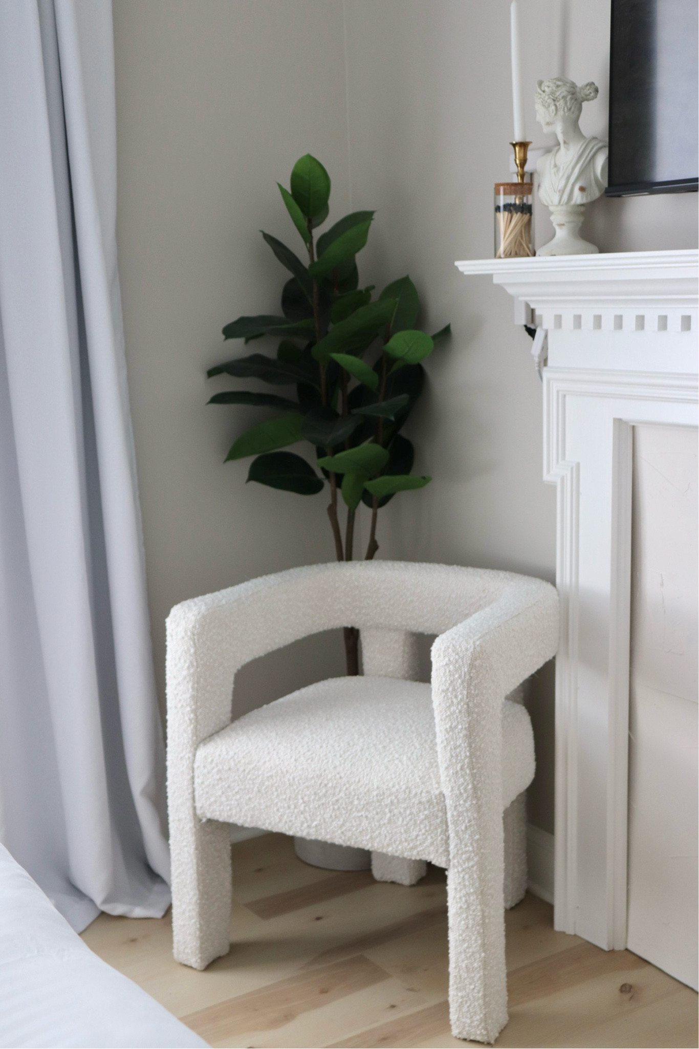 Boucle accent chair. Dining chair. Accent chair. Modern furniture. White chair. Arm chair.

#LTKhome