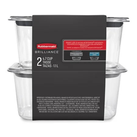 Rubbermaid Brilliance Food Storage Container, Medium Deep, 4.7 Cup, 2-Pack | Walmart (US)