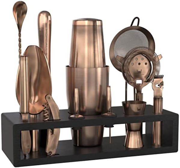 Highball & Chaser Bartender Kit with Black Bamboo Stand Beautiful Cocktail Shaker Set and Bar Too... | Amazon (US)