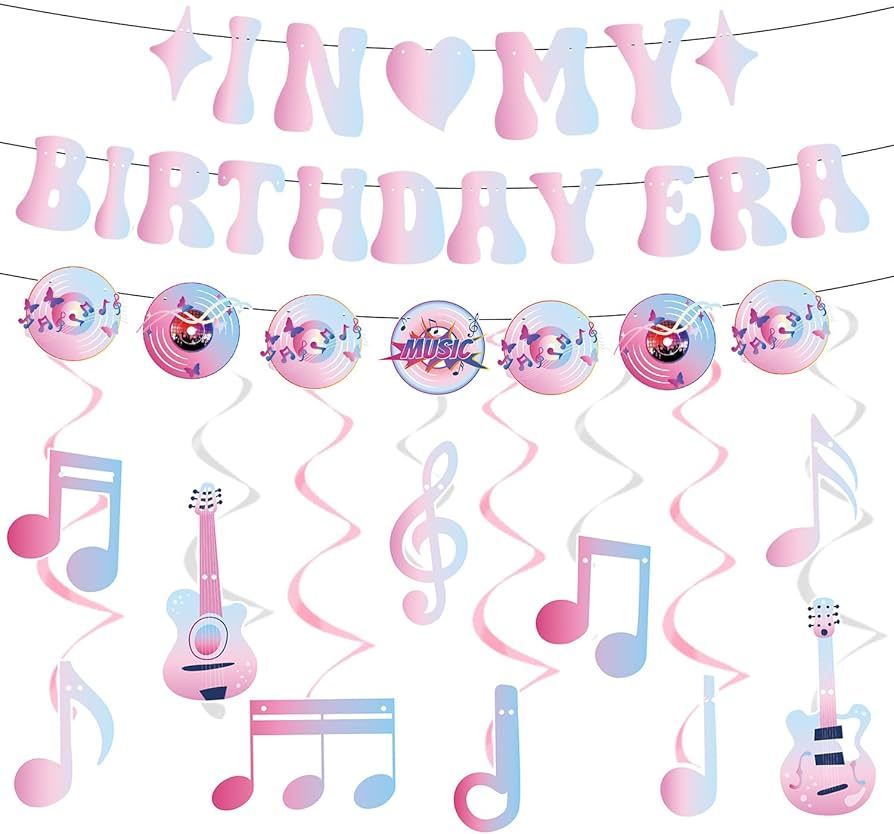 Music Birthday Party Decorations - Music Theme In My Birthday Era Banners Popular Singer Birthday... | Amazon (US)