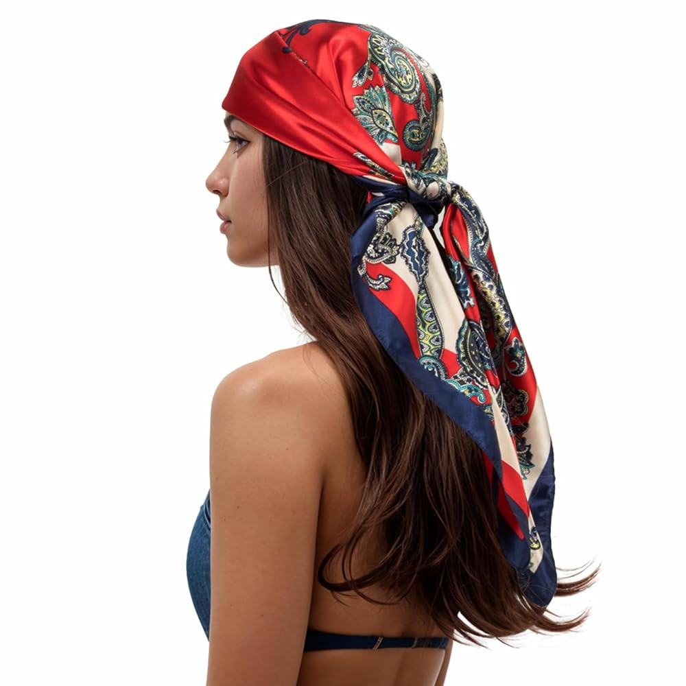 RIIQIICHY Head Scarf for Women Like Silk Scarf Hair Scarf Printed Square Scarf Bandanas for Women... | Amazon (US)