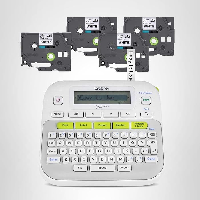 Brother P-Touch, PTD210, Easy-to-Use Label Maker Bundle (4 Label Tapes Included), White, Small | Amazon (US)