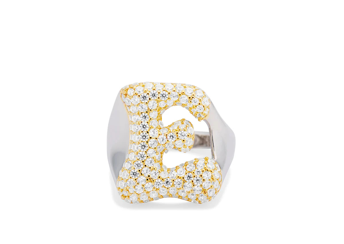 ICED JUMBO LETTER RING 7 | EP JEWELS 