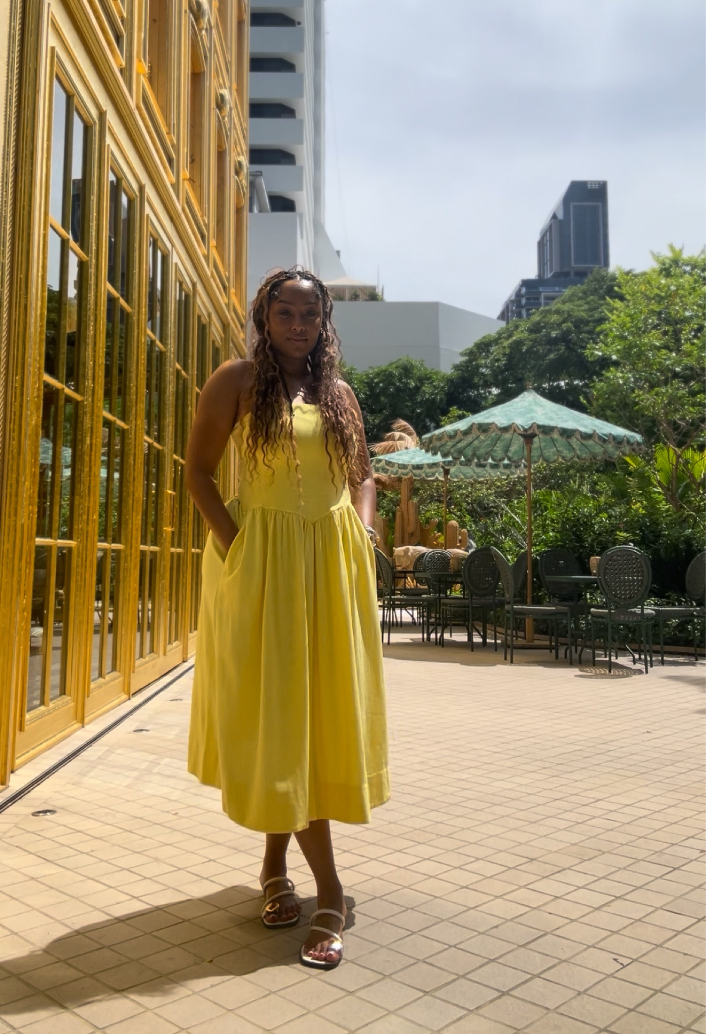 Summer vibes 

Summer sundress dress yellow vacation holiday outfit 