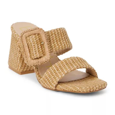 Beach Vegan, two-band sandal with buckle detail on block heel. | Belk