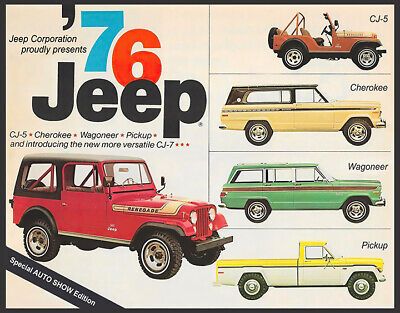 Jeep Corporation Proudly Presents '76 Jeep Vintage Car Advertising Poster  | eBay | eBay US