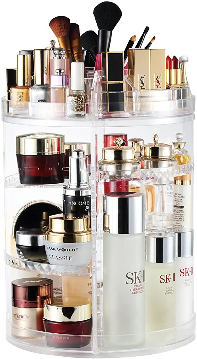 Makeup Organizer, 360 Degree Rotating Adjustable Cosmetic Storage Display Case with 8 Layers Larg... | Amazon (US)