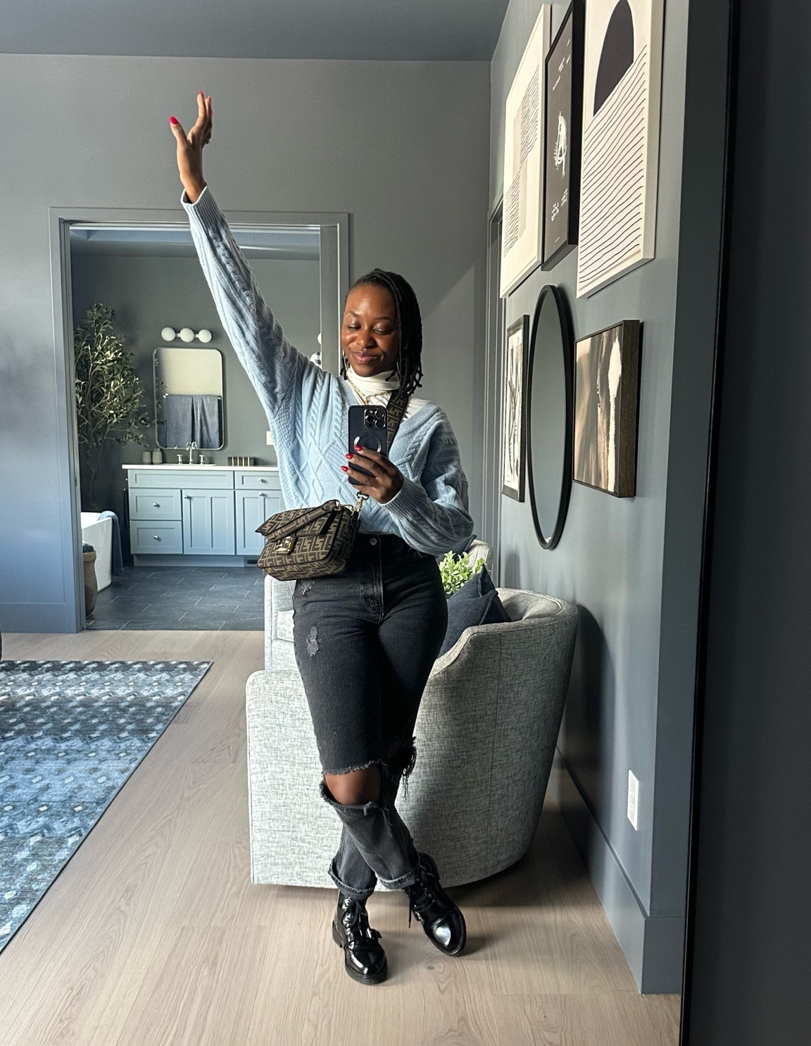 What I wore in CO day 2! My sweater is a cashmere wool sweater from Intermix but it’s no longer available. I linked a few with a similar vibe that i trust for quality. 