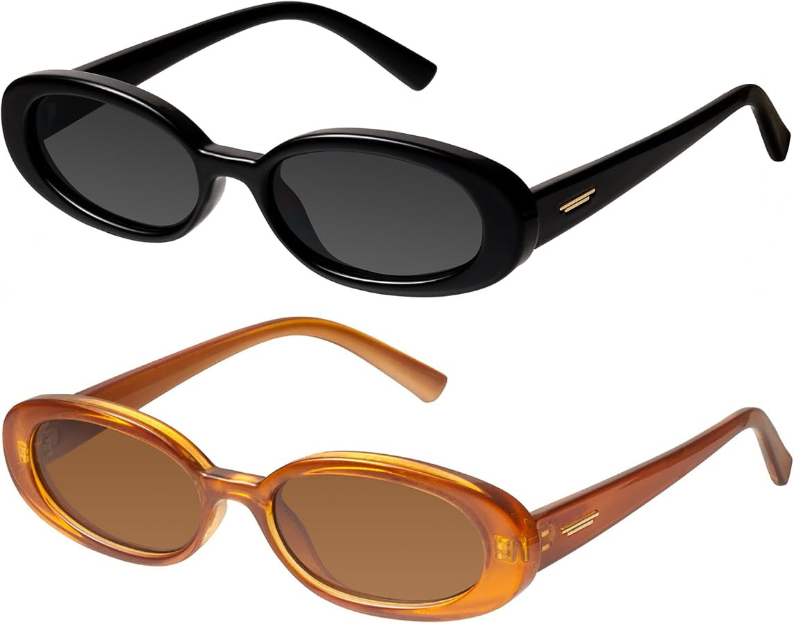 mosanana Retro Tiny Oval Sunglasses for Women with Small Face Narrow Style MS52360 | Amazon (US)