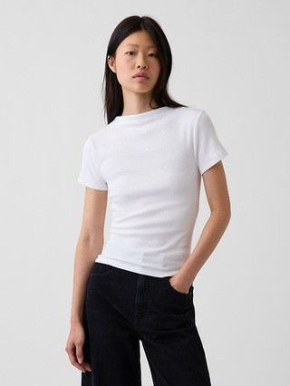 Modern Rib Mockneck Crop T-Shirt | Gap (CA)
