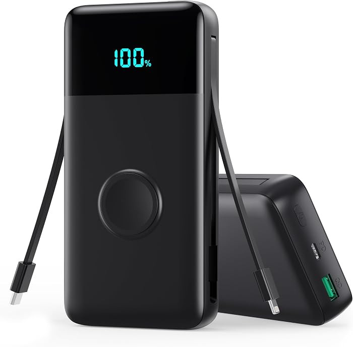 Portable Charger 40800mAh for iPhone with Built-in Cable and iWatch Charger, 25W PD Fast Charging... | Amazon (US)