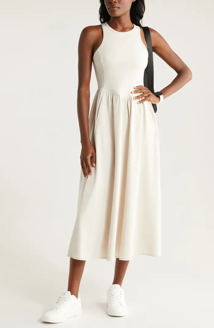 Zella Effortless Hybrid Racerback Midi Dress | Nordstrom | Nordstrom