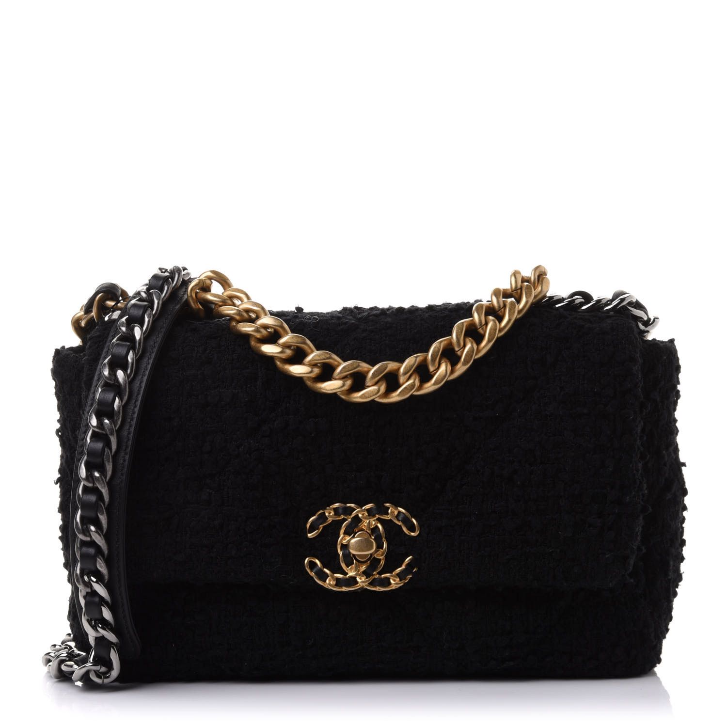 CHANEL

Tweed Quilted Medium Chanel 19 Flap Black | Fashionphile