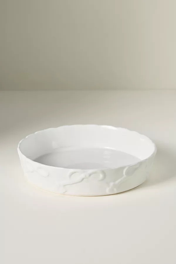Benedita Bow Stoneware Pie Dish | Anthropologie (US)