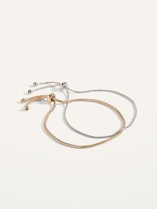 Mixed-Metal Adjustable Bracelet 2-Pack for Women | Old Navy (US)