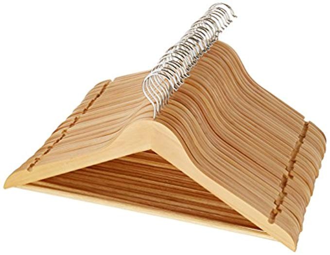 AmazonBasics Wood Suit Hangers - 30 Pack, Natural | Amazon (US)