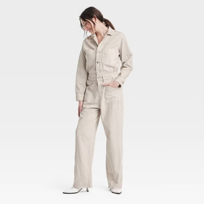 Women's Denim Baggy Jumpsuit - Universal Thread™ Off-White 00 | Target