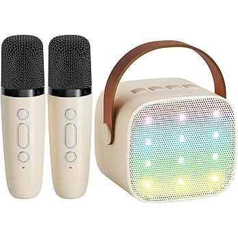 YLL Mini Karaoke Machine with 2 Wireless Microphones for Kids Adults, Portable Bluetooth Speaker ... | Amazon (US)