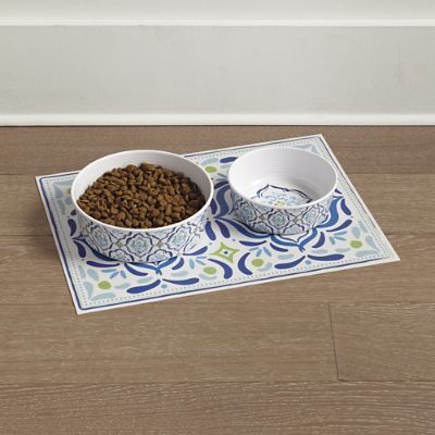 Seville Tile Dog Bowls & Placemat | Frontgate