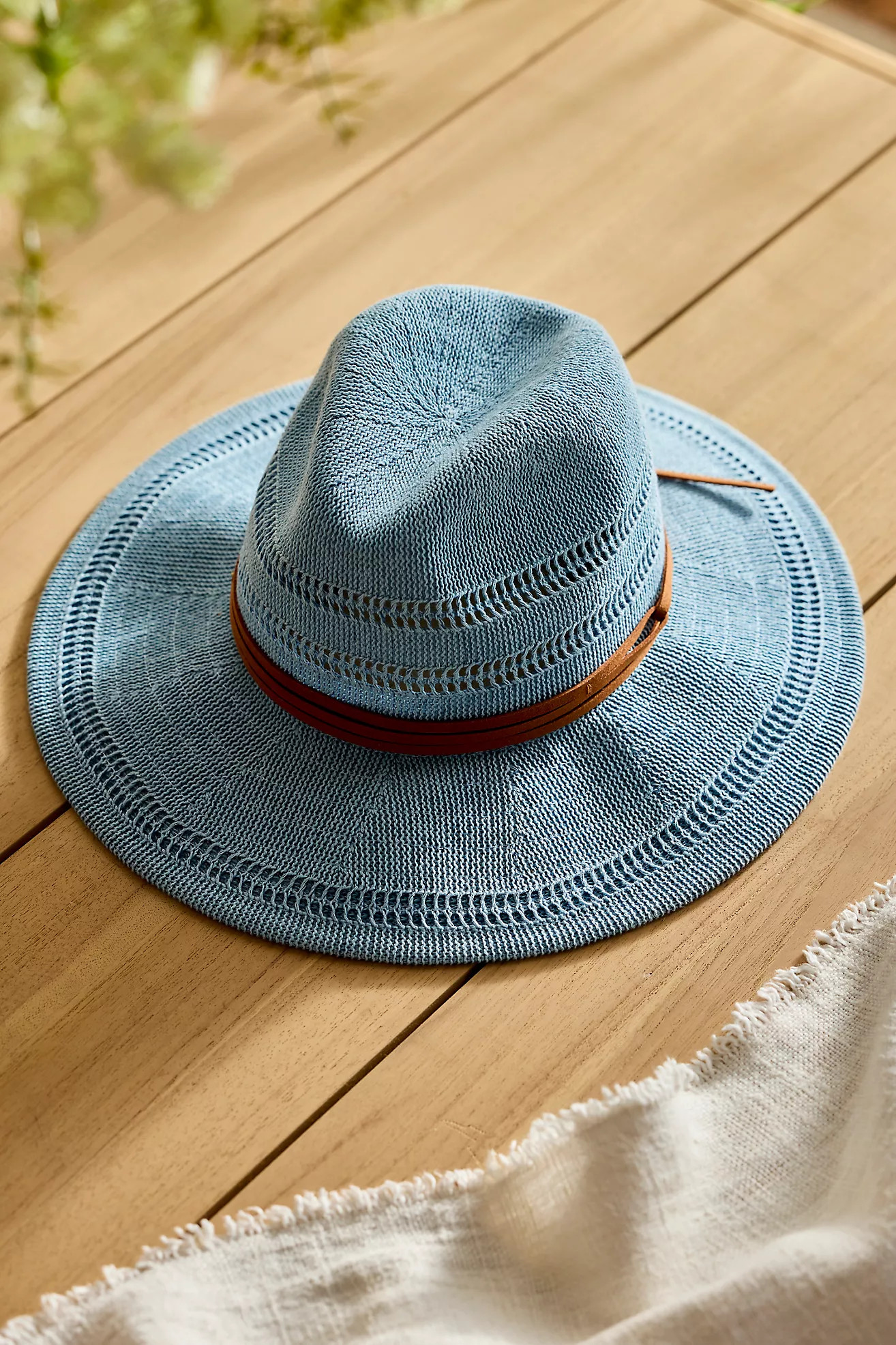 Vented Crown Sun Hat with Faux Suede Trim | Anthropologie (US)