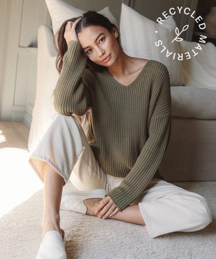 Cotton Cabin Sweater - Sage | Jenni Kayne | Jenni Kayne