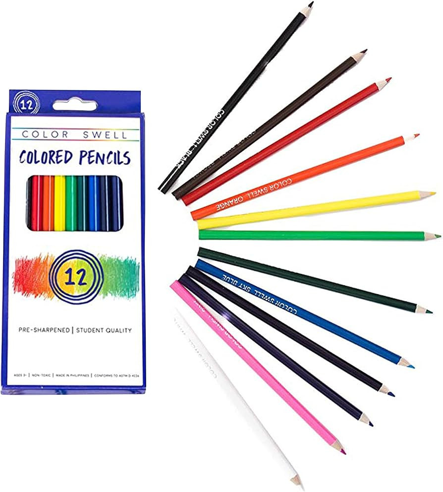 Color Swell Bulk Colored Pencils, Pre-Sharpened, 1 Pack (12 Total) | Amazon (US)