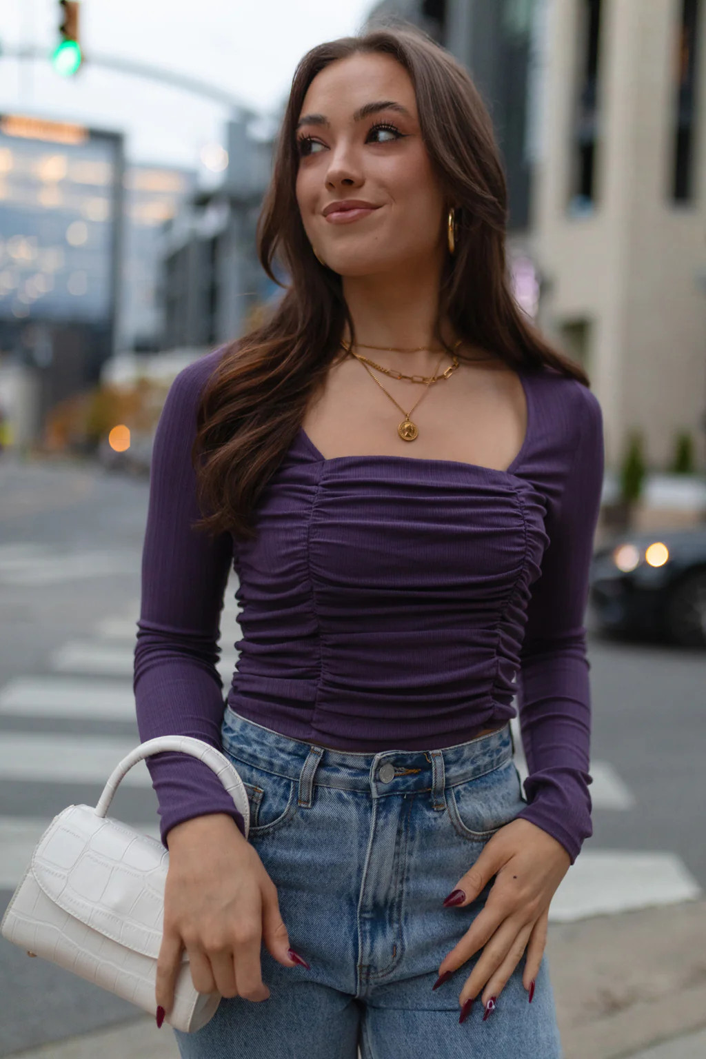 LOVE ME RIGHT PLUM LONG SLEEVE TOP | Kittenish