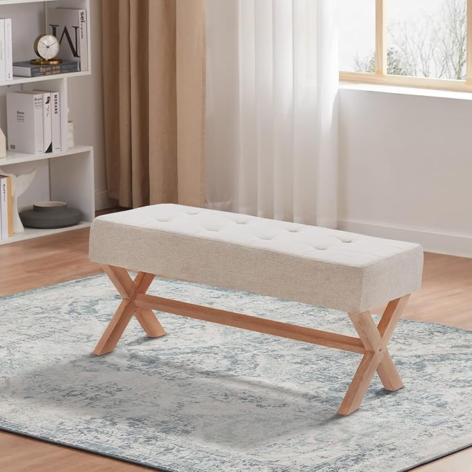 HUIMO 35-inch Entryway Bench, Upholstered End of Bed Bench for Living Room, Bedroom. Dinning Benc... | Amazon (US)