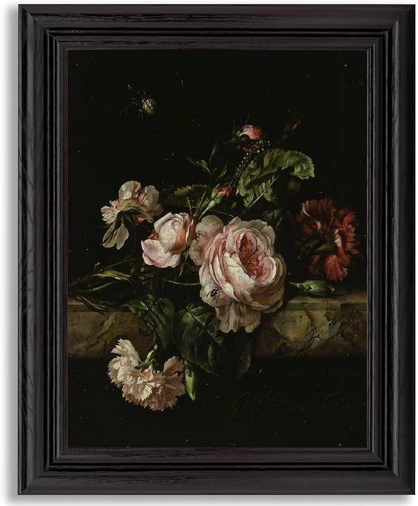 Group of Flowers 1675 by Willem Van Aelst Framed Print Poster Wall Art Decor | Fine Home & Office... | Amazon (US)