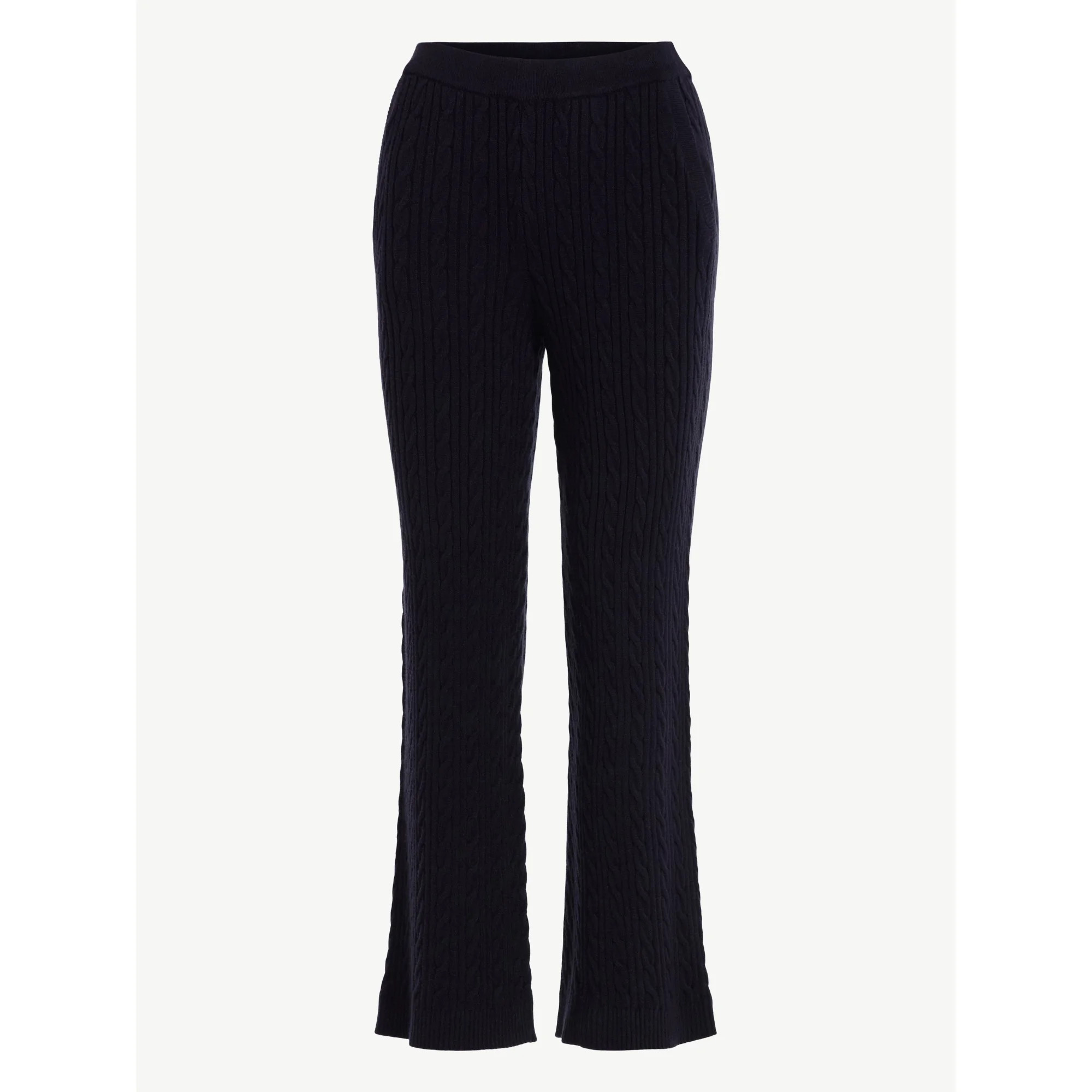 Free Assembly Women's Cozy Yarn Wide Leg Cable Knit Sweater Pants, Size XS-XXL | Walmart (US)