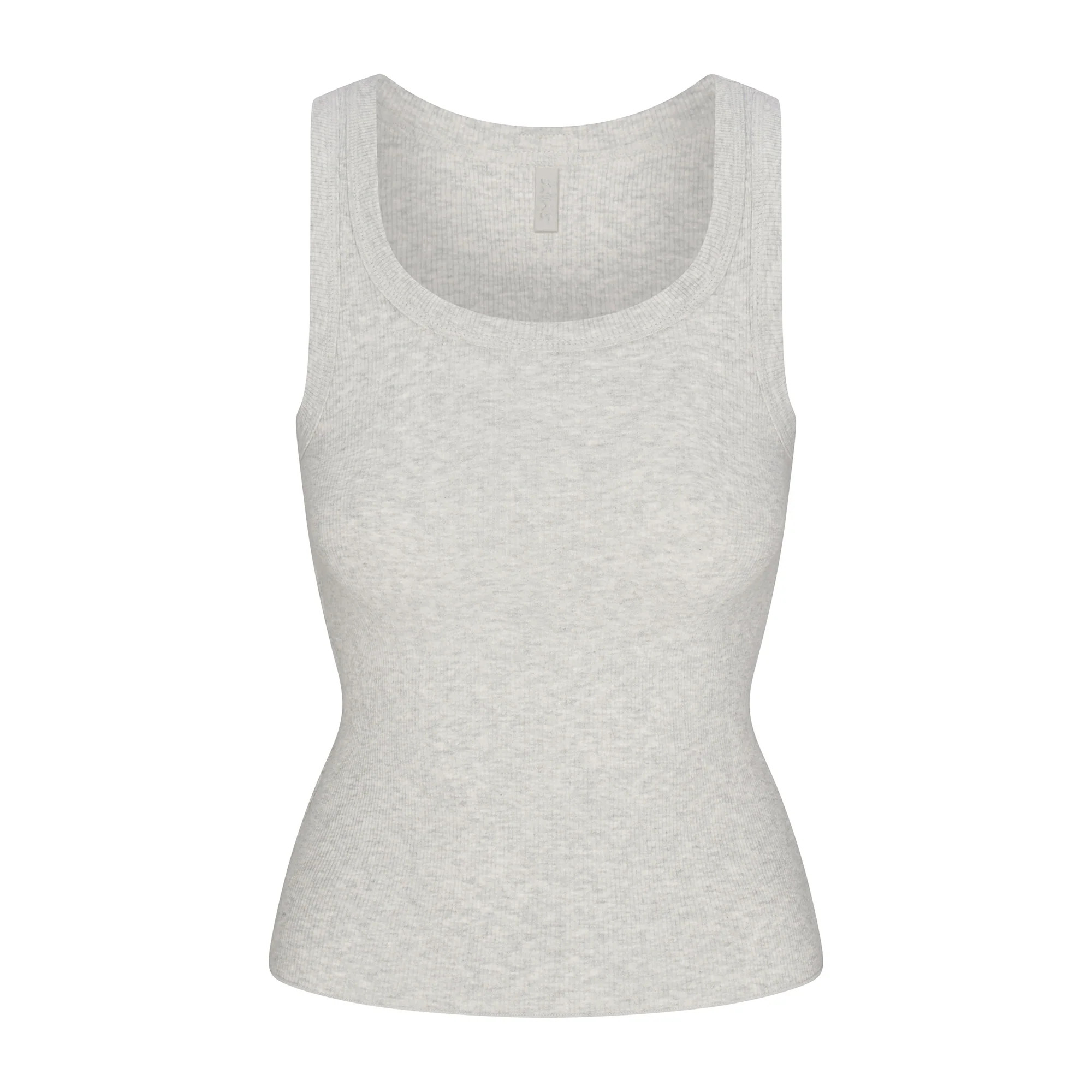 COTTON RIB SCOOP NECK TANK | LIGHT HEATHER GREY | SKIMS | SKIMS (US)