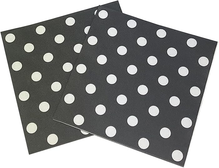 White Polka Dots Black Napkins,2-Ply Wedding Party Paper Napkins Everyday Napkins for Birthday Gr... | Amazon (US)
