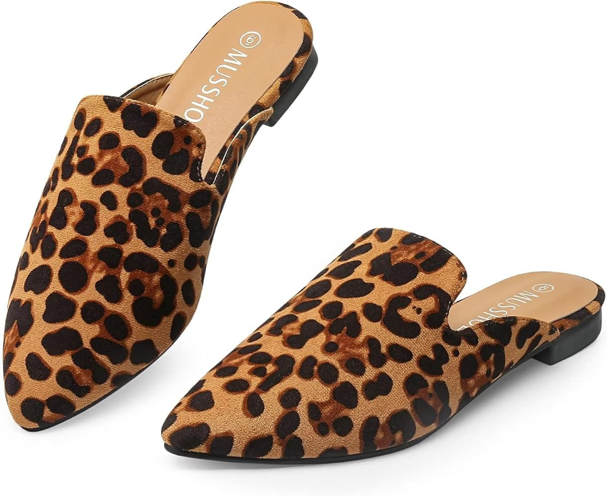 MUSSHOE Mules for Women Slip On Comfortable Pointed Toe Womens Loafers Women's Flats for Women's ... | Amazon (US)