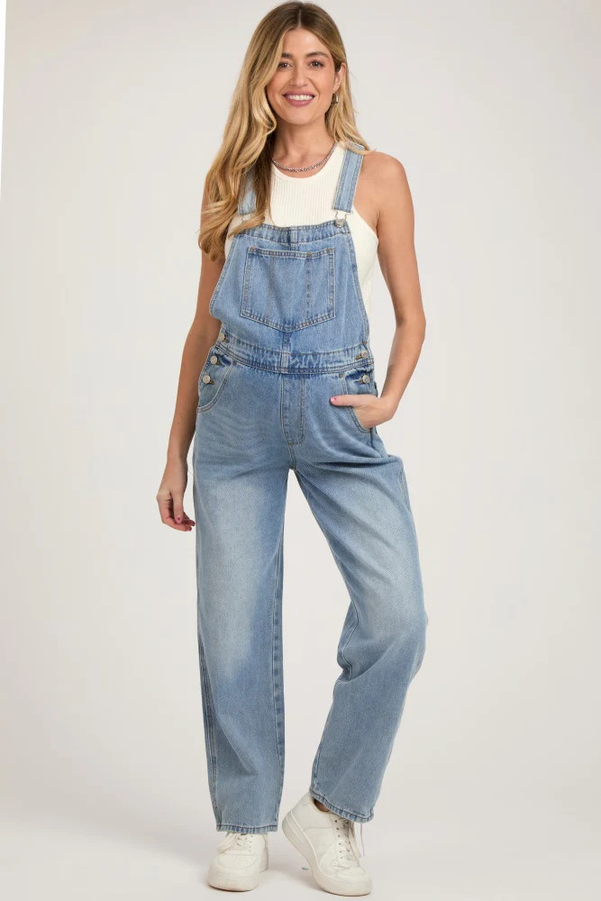 Blue Denim Front Pocket Maternity Overall | PinkBlush Maternity