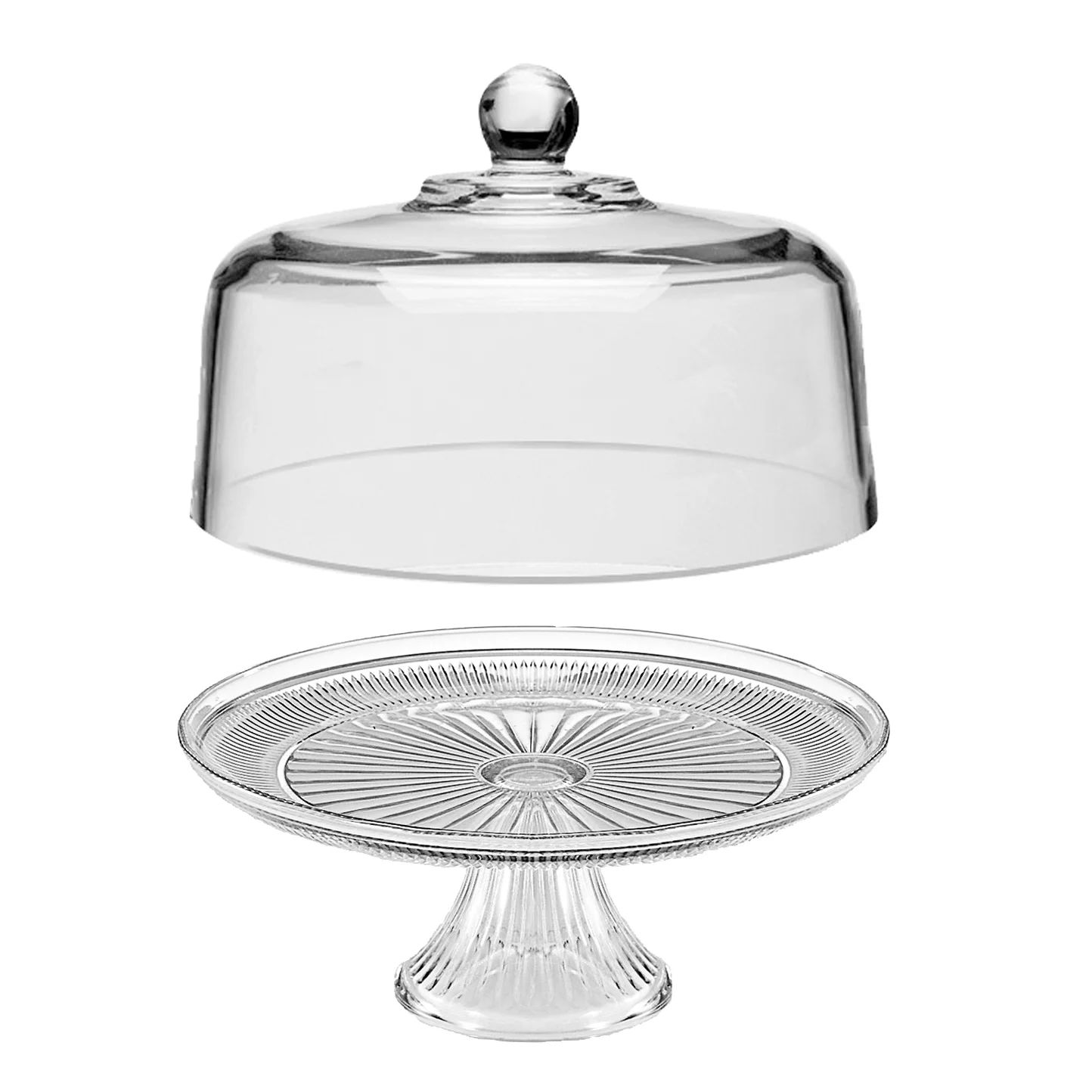 Mainstays Clear Glass Cake Set, 13-inch Cake Plate on Stand and 11.5-inch Dome. | Walmart (US)