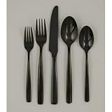 Ginkgo International Simple Black Flatware Set, 5 Piece | Amazon (US)