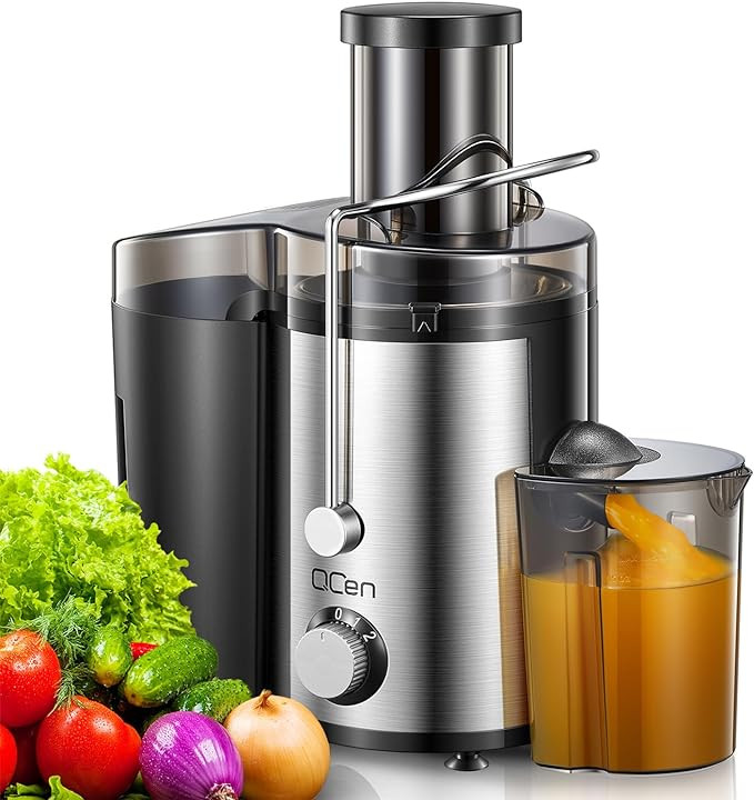 Qcen Juicer Machine, 800W Centrifugal Juicer Extractor with Wide Mouth 3” Feed Chute for Fruit ... | Amazon (US)