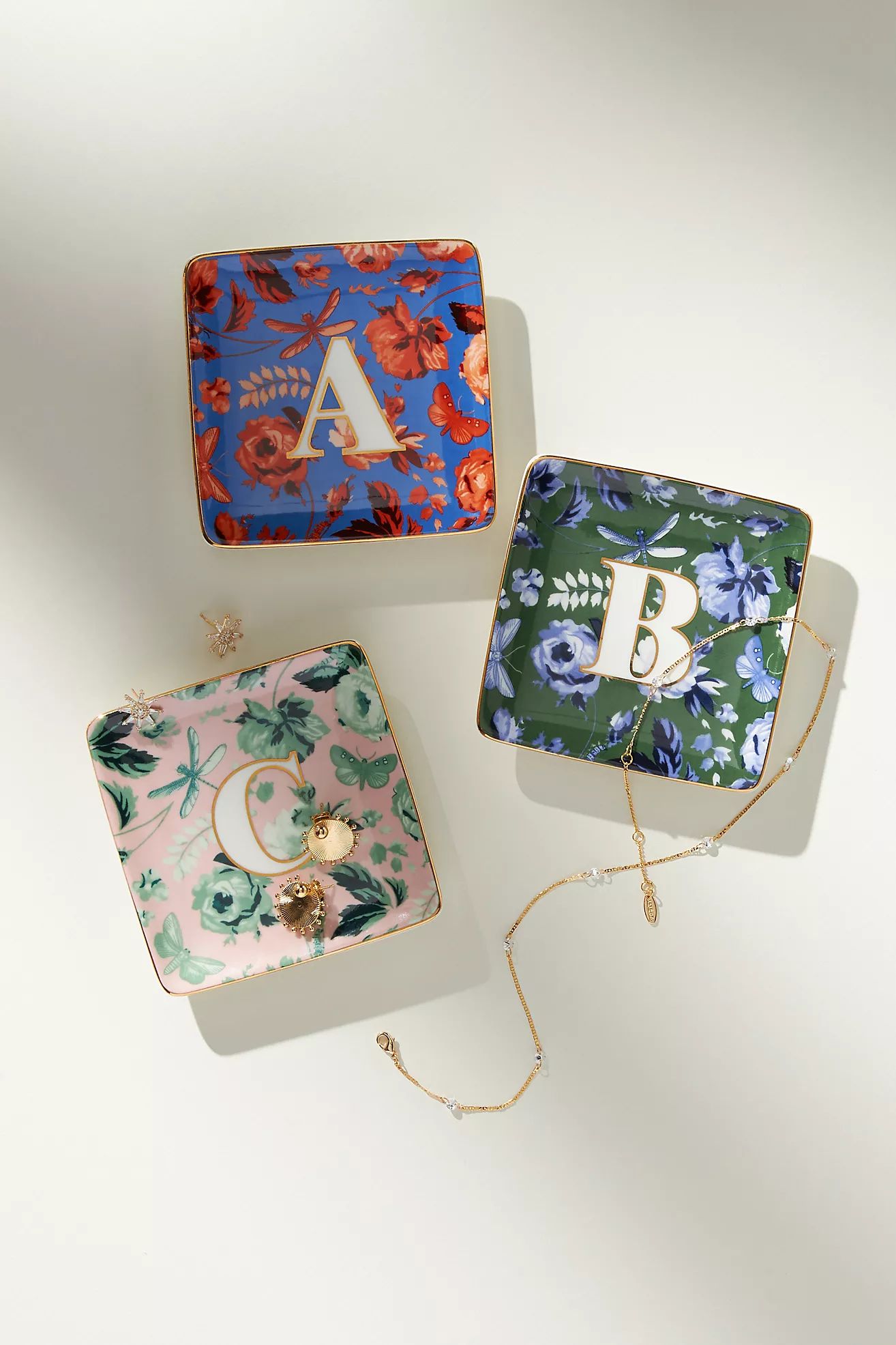 Floral Monogram Trinket Dish | Anthropologie (US)