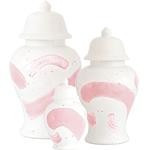 Cherry Blossom Pink Brushstroke Ginger Jar | Lo Home by Lauren Haskell Designs
