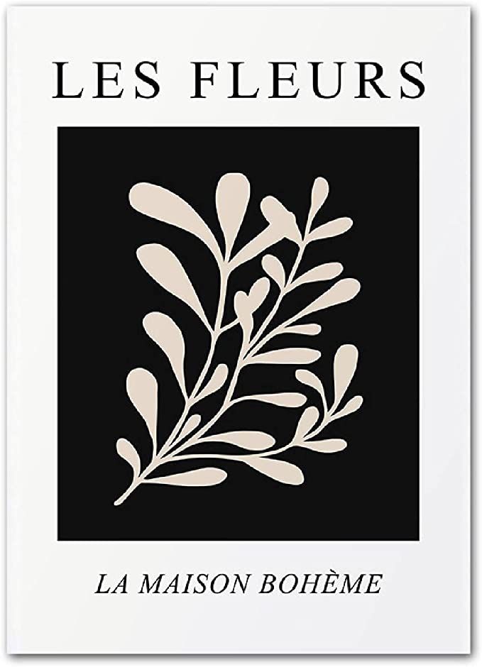 Les Fleurs Posters The Cut Outs Plant Canvas Wall Art Beige Leaf Paintings Matisse Prints Creativ... | Amazon (US)