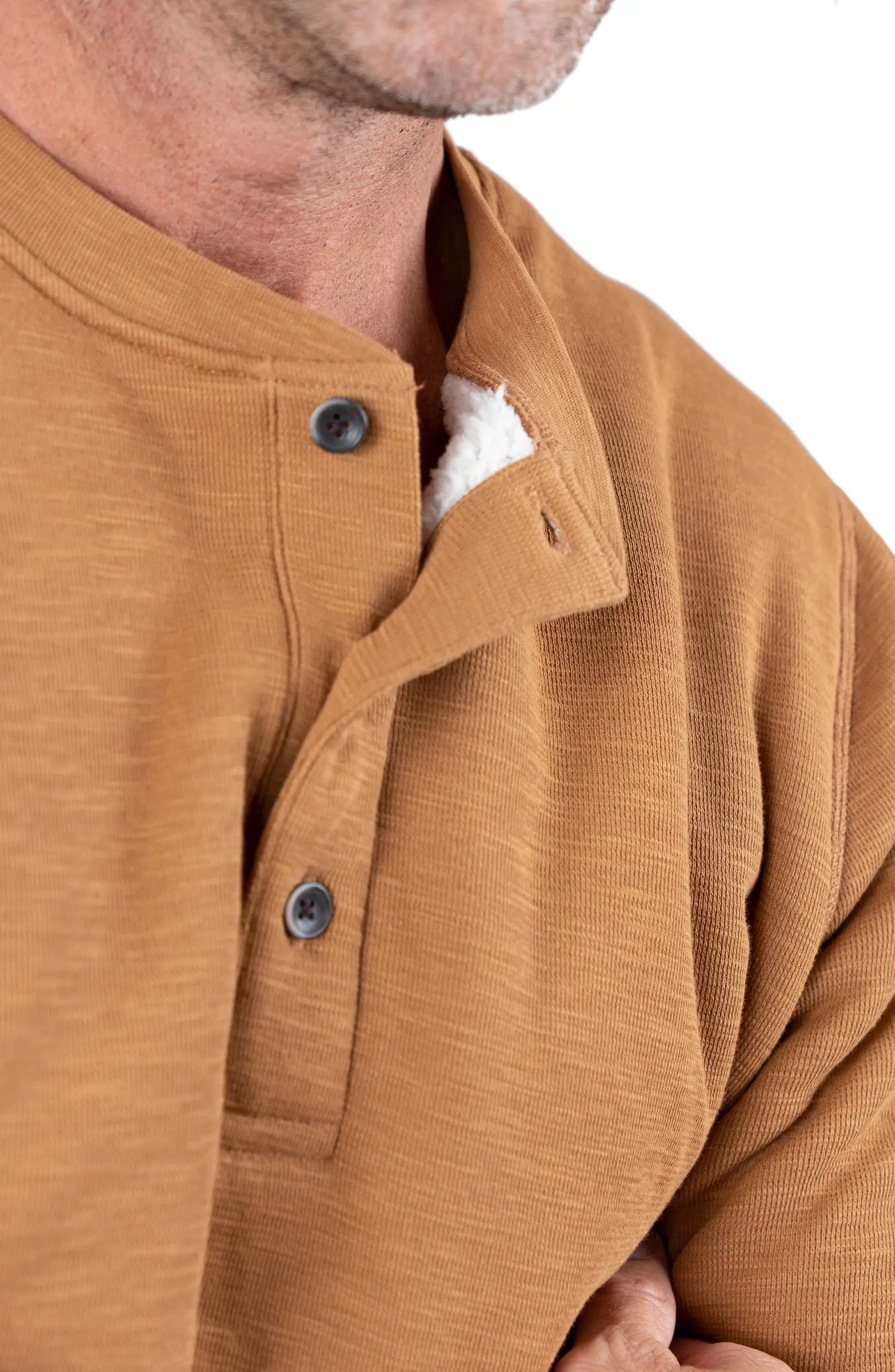 Performance Faux Shearling Lined Long Sleeve Waffle Henley | Nordstrom Rack