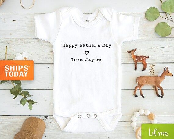 Personalized Happy Father's Day Baby Onesie® - Custom Father's Day Gift - Cute Father's Day Ones... | Etsy (US)