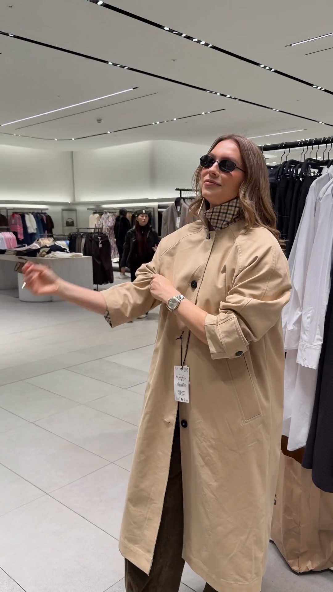 Zara double sided trench coat - I bought a medium but I could also wear a small. 