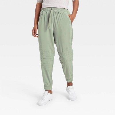 Women's Stretch Mid-Rise Woven Moto Pants - All in Motion™ | Target