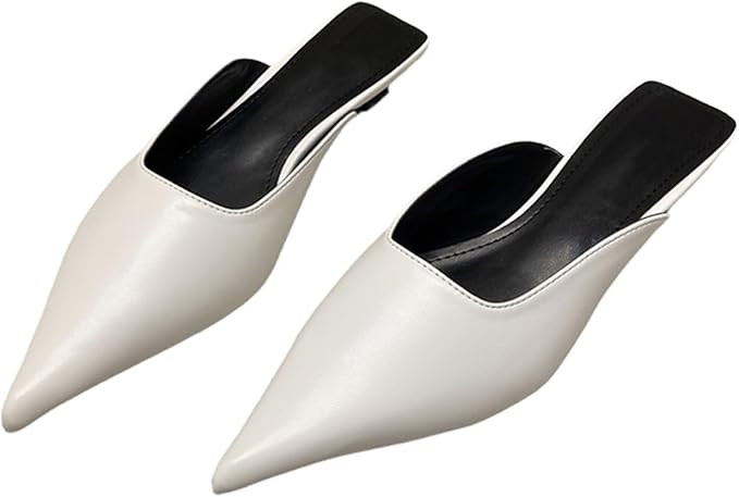 Women's Slingback Kitten High Heels Pointed Toe Closed Slip-On Mules Women's Fashion Backless For... | Amazon (US)