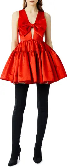 SAU LEE Emilie Bow Neck Fit & Flare Dress | Nordstrom | Nordstrom