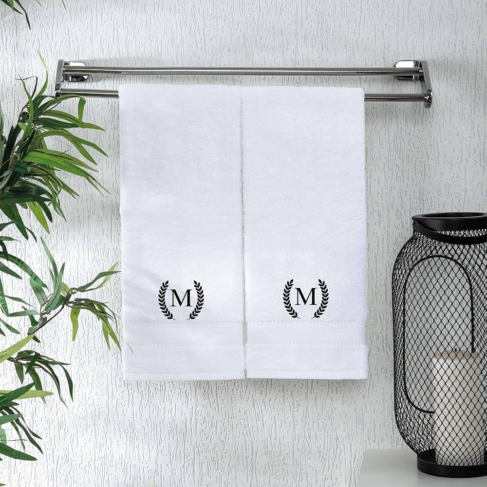 Monogrammed Hand Towels for Bathroom Makeup, Personalized Turkish Cotton Towel with Embroidery, G... | Amazon (US)